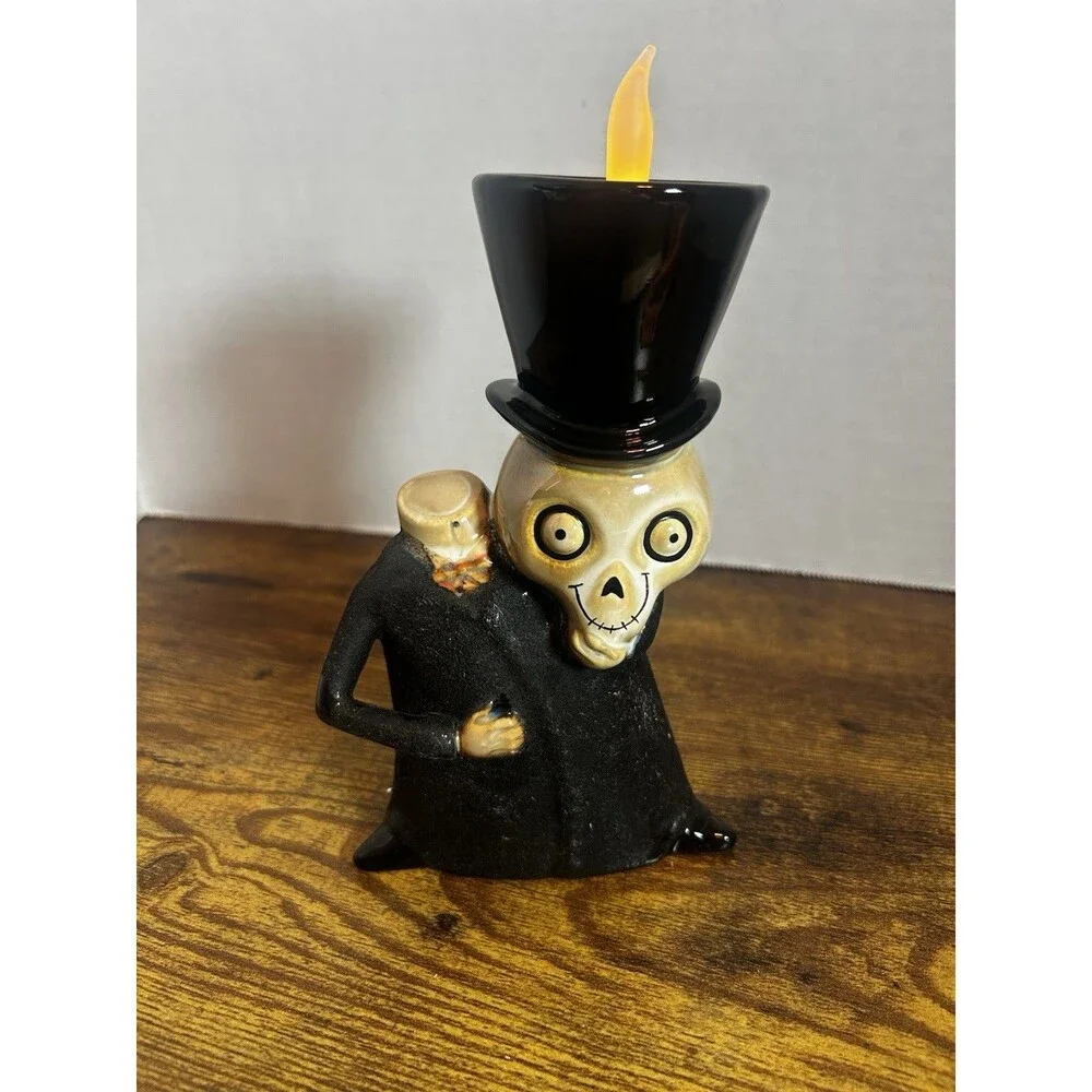 Yankee Candle Skeleton Top Hat Halloween Tea Light Holder 1148171 Retired